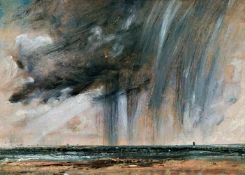 Regensturm über dem Meer, Seestudie mit Regenwolken