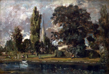 Kathedrale von Salisbury und Leadenhall vom Fluss Avon