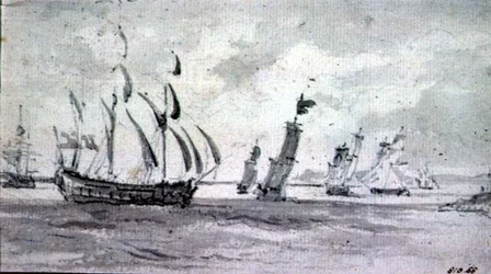 Schiffe bei Brise auf der Themse oder Medway