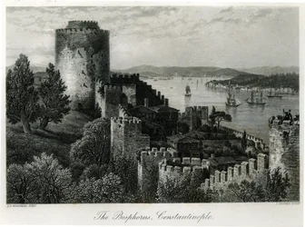 Der Bosporus, Konstantinopel, graviert von J. Godfrey