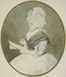 Alte Dame mit Lupe