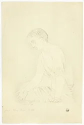 Statue eines sitzenden Mädchens