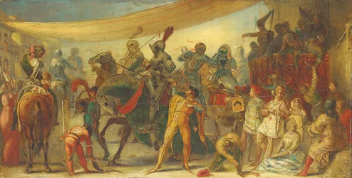 Ritter bereiten sich auf ein Turnier vor