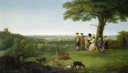 One Tree Hill, Greenwich, mit London in der Ferne, 1779