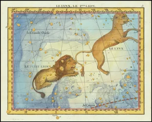 Sternkarte des Sternbilds Löwe von 1776, aus Fortins Atlas Celeste de Flamsteed