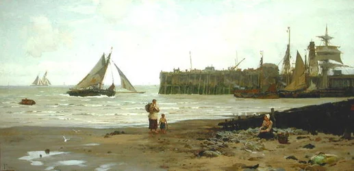 Ebbe im Hafen von Whitstable