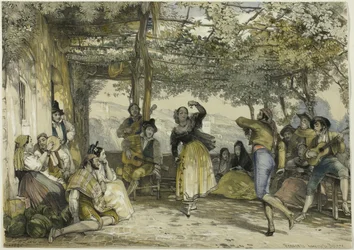 Spanische Bauern tanzen den Bolero