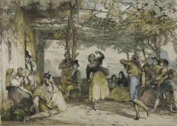 Spanische Bauern tanzen den Bolero