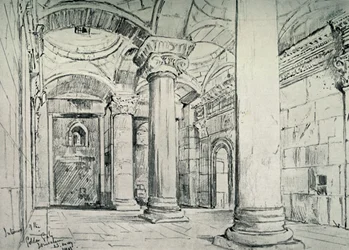 Jerusalem - Das Innere des Goldenen oder Schönen Tores, 1902