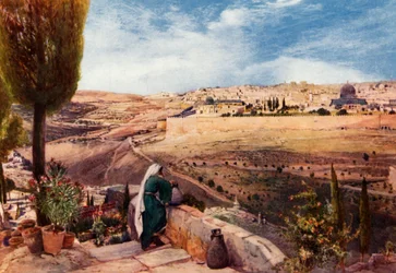 Jerusalem vom Ölberg, wo Christus über die Stadt weinte, 1902