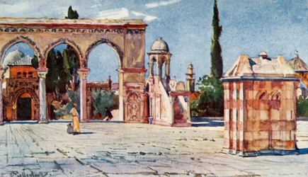 Sommerkanzel von der Südvorhalle des Felsendoms, 1902