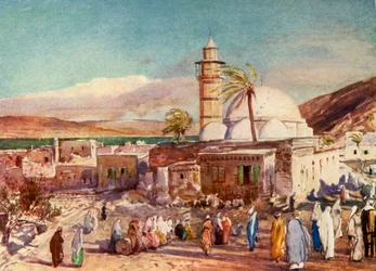 Die Moschee von Tiberias und der See Genezareth, 1902