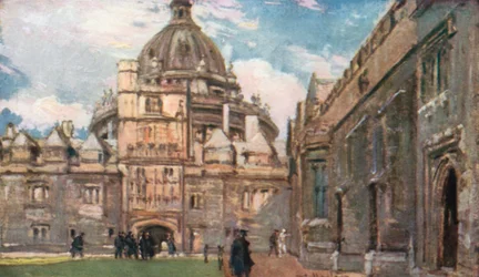 Die Radcliffe-Bibliothek, oder Camera Bodleiana, vom Brasenose College Quadrangle