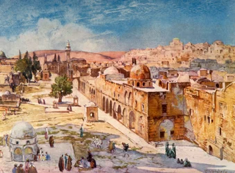 Westseite des Tempelbereichs von den Kasernen in der Nähe des Standorts des Turms von Antonia, 1902