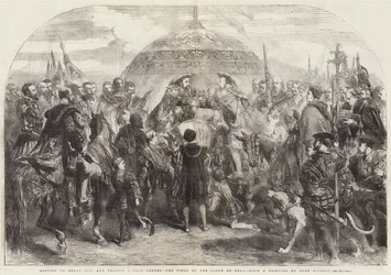 Treffen von Heinrich VIII. und Franz I. in der Nähe von Ardres, das Feld des Goldenen Tuchs