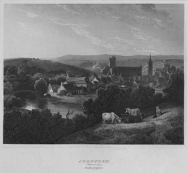 Jedburgh, Gesamtansicht. Roxburghshire, 1814