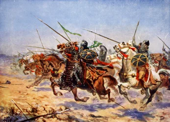 Kavallerie von Shahrbaraz im Angriff, Illustration aus 