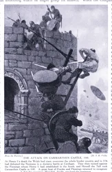 Der Angriff auf die Burg Carmarthen AD1136, 1920er Jahre