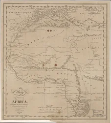Karte eines Teils von Afrika zur Illustration der Erzählung von Kapitän James Riley