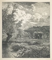 Tafel 10. Ein Heuhaufen auf einem Wagen. Nature Pictures. Eine Serie von dreißig Originalillustrationen, auf Holz gezeichnet von J. H. Dell und graviert von R. Paterson. John Henry Dell