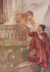 Romeo und Julia aus „Shakespeares Kindergeschichten“ von Edith Nesbit (1858-1924), veröffentlicht von Raphael Tuck und Sons Ltd., London