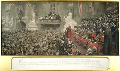 Die City Imperial Volunteers in der Guildhall, London, 1900