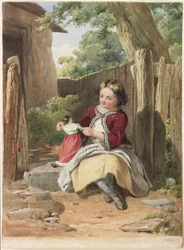 Mädchen mit Puppe