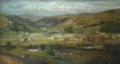 Hebden Bridge von Palace House, Fairfield, 1869