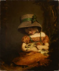 Mädchen mit einem Kaninchen