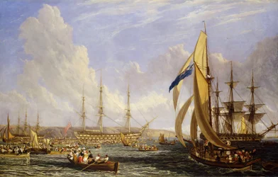 Maritime Szene vor Plymouth (England) im August 1815