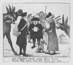 Lass die Welpen bellen und die Esel schreien, jeder Hund und Köter wird seinen Tag haben, 1784
