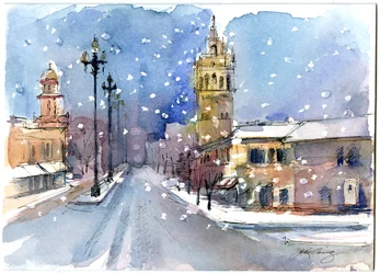 Plaza im Winter, 2015