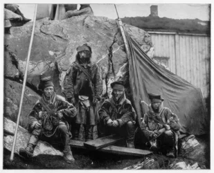 Gruppe von Lappen, Norwegen, spätes 19. Jahrhundert