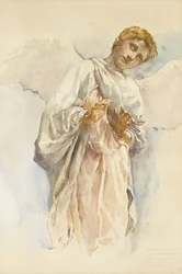 Anbetender Engel - Studie für das Himmelfahrts-Mural, 1887