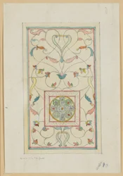 Studie für Glas (Keltisches Juwelenkreuz im Arabeskenstil), ca. 1881-82