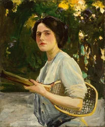 Eileen Lavery mit einem Tennisschläger