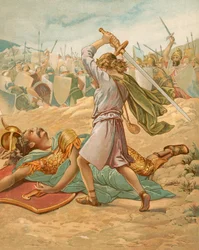 David kurz vor der Tötung Goliaths