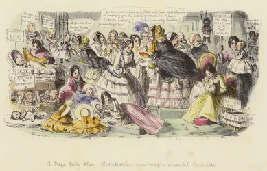 Eine Preis-Babyschau, Materfamilias belohnt einen erfolgreichen Kandidaten