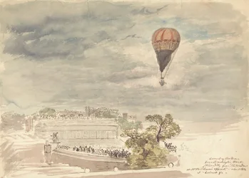 Aufstieg des Ballons vom Burlington House, Piccadilly, vom Fenster bei Mr. B. Palmer