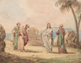 Christus mit drei Figuren