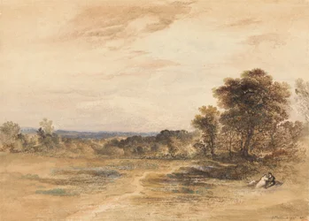 Landschaft mit Liebespaar