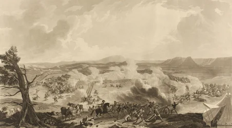 Schlacht von Kirkee am 5. November 1816, bei der 4785 britische Truppen die Mahratta-Armee besiegten