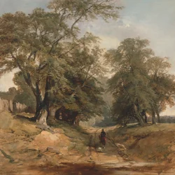 Eine Landschaft mit einem Reiter