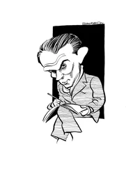 Bruno Schulz Karikatur, polnischer Schriftsteller, Grafiker und Literaturkritiker