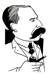 Edward Elgar - Karikatur mit Pfeife