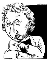 Howard Jacobson Karikatur, britischer Autor