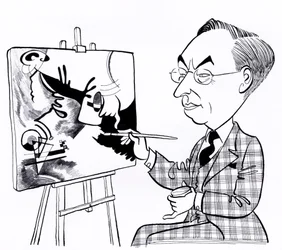 Wassily Kandinsky - Karikatur mit Staffelei