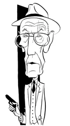 William S Burroughs, Karikatur von John Minnion