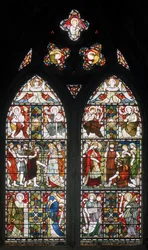 Paisley Abbey, Cottire & Co, zugeschrieben John Moyr Smith, Mäßigkeit, Glaube usw., 1873
