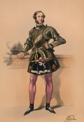 Gast im Kostüm für Queen Victorias Bal Costumé, 12. Mai 1842, 1843